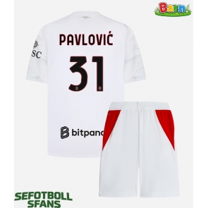 AC Milan Strahinja Pavlovic #31 Bortaställ Barn 2026-27 Kortärmad (+ Korta byxor)